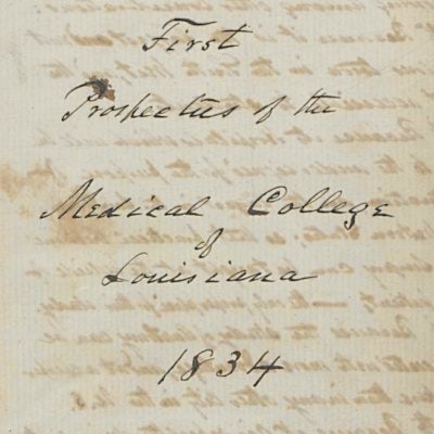 Tulane 1834 Prospectus Cover